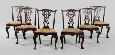 Set of Six Chippendale Carved Chairs 11107a