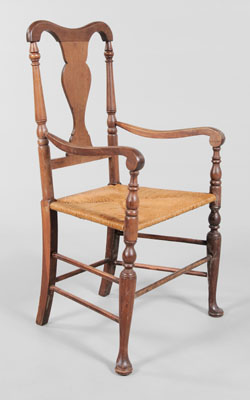 American Queen Anne Open-Arm Chair