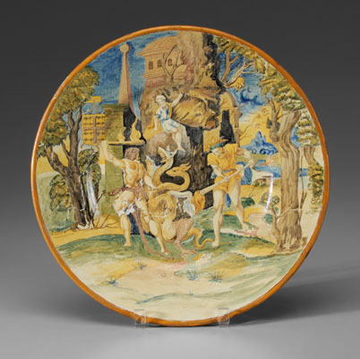 Continental Majolica Charger probably 11109c
