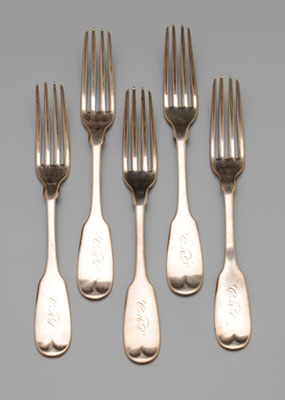 James Conning Coin Silver Forks 1110da