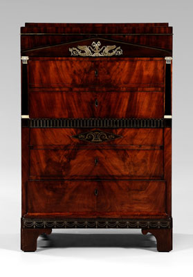 Fine Empire Mahogany Tall Chest 1110f3