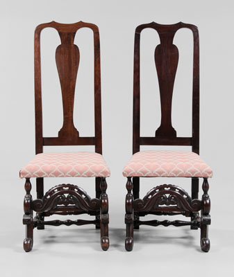 Pair William and Mary Style Chairs 111110