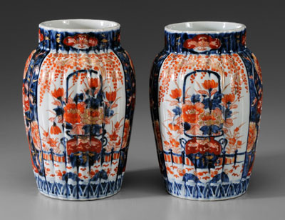 Pair Imari Porcelain Vases Japanese  111151