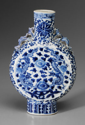 Blue-and-White Porcelain Moon Flask