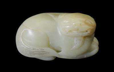 Carved Jade Buddhist Lion Chinese  11114e