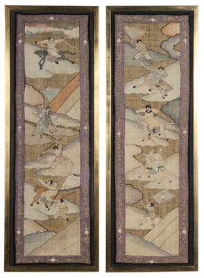 Pair Kesi Panels Chinese, late 19th/early