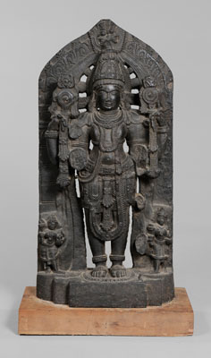 Black Stone Stele Indian, possibly Karnataka,