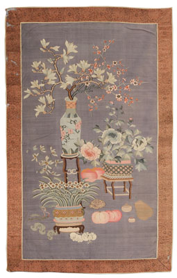 Silk Kesi Panel Chinese 19th century  11117d