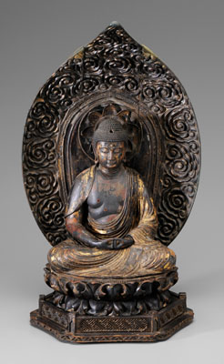 Gilt Wood Amida Buddha Japanese  111199