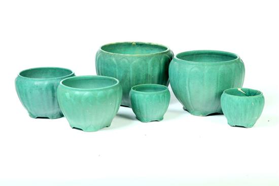 SIX ART POTTERY PLANTERS American 111500