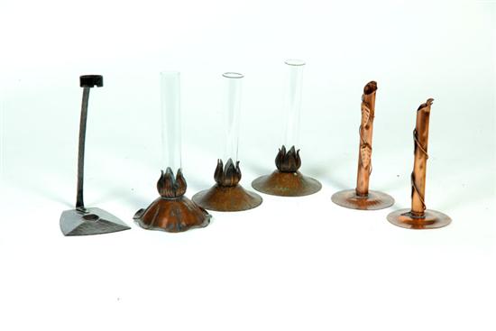 SIX BUD VASES.  American  20th century