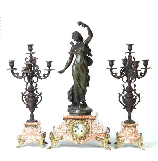 ART NOUVEAU MANTEL SET.  France  late