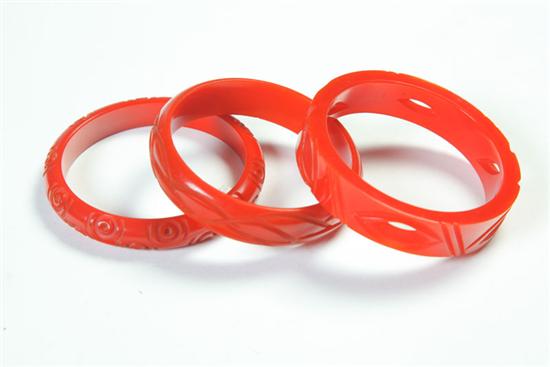 THREE BAKELITE BRACELETS American  1115d7