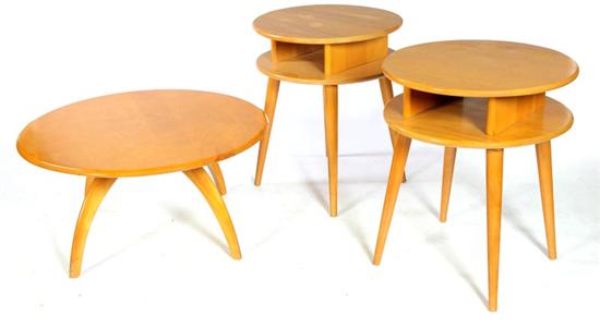 THREE MODERN TABLES.  All Heywood Wakefield