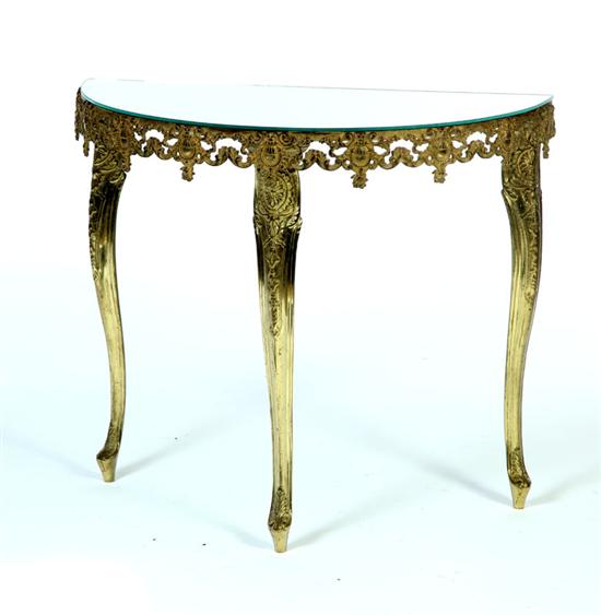 DEMILUNE TABLE.  Mid 20th century.