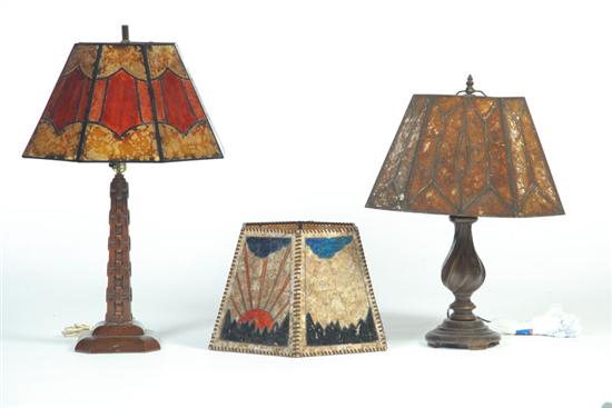 TWO LAMPS AND A SHADE.  American