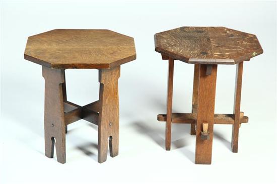 TWO ARTS & CRAFTS END TABLES. 