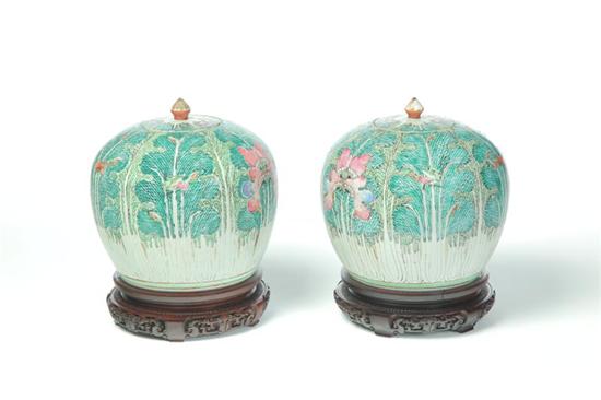 PAIR OF GINGER JARS.  China  late