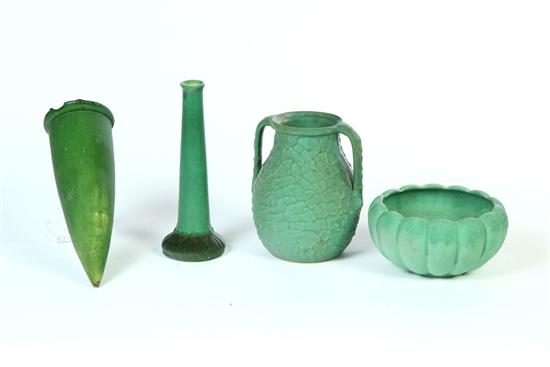 FOUR PIECES OF ART POTTERY.  American