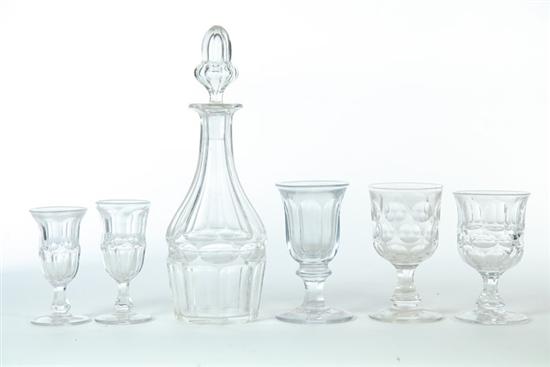 SIX GLASS DRINKING ITEMS.  American