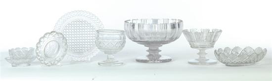 TEN PIECES OF GLASS.  American or English