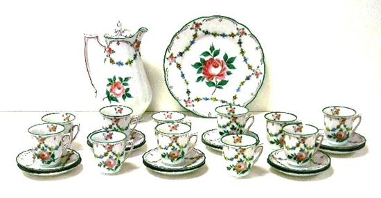 Porcelain tea chocolate set twenty five 10f259