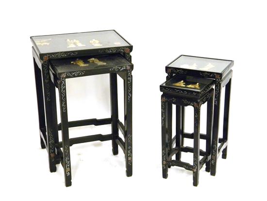 Four Chinese lacquered nesting