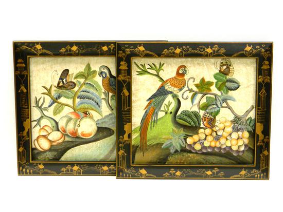 Pair of Chinoiserie decorated panels