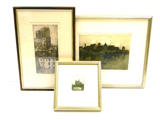 Three etchings by Everett Longley