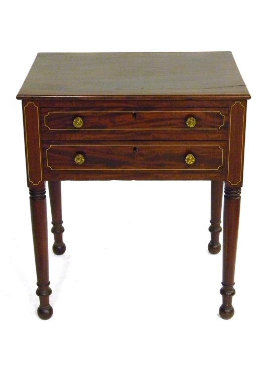 19th C. two drawer stand  mahogany