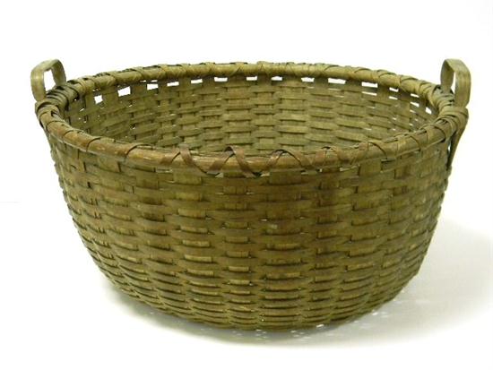 Large circular double-handled basket