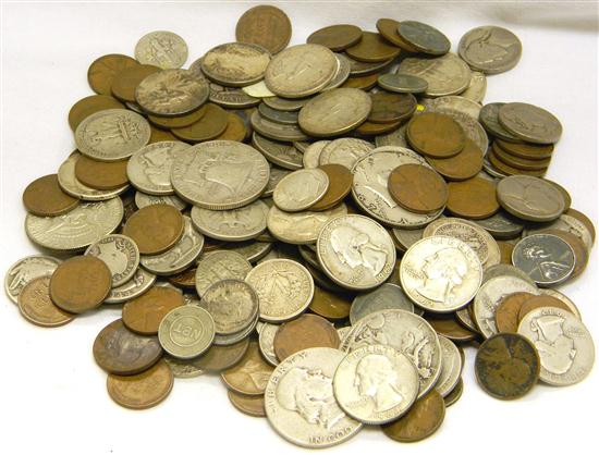 Approx 150 obsolete US coins  10fd99