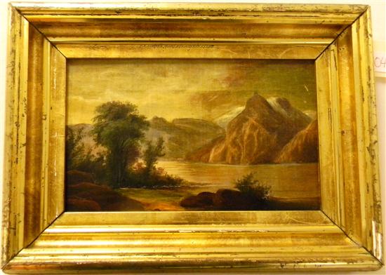Unsigned oil on canvas landscape 10fdc8