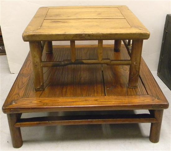 Chinese foot stool  20th C.  square