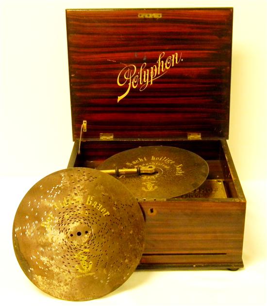 Polyphon No. 72 music box with disks