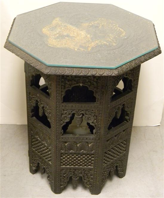 Asian stand octagon form bas relief 10fe4a