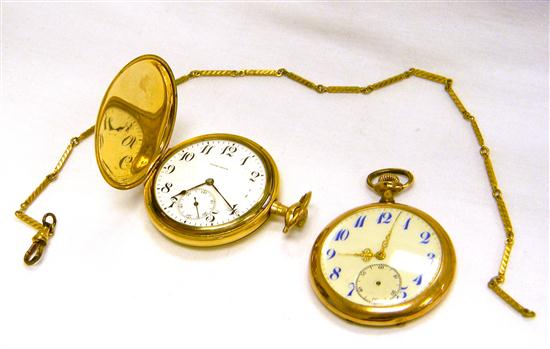 Two gold filled pocket watches  one