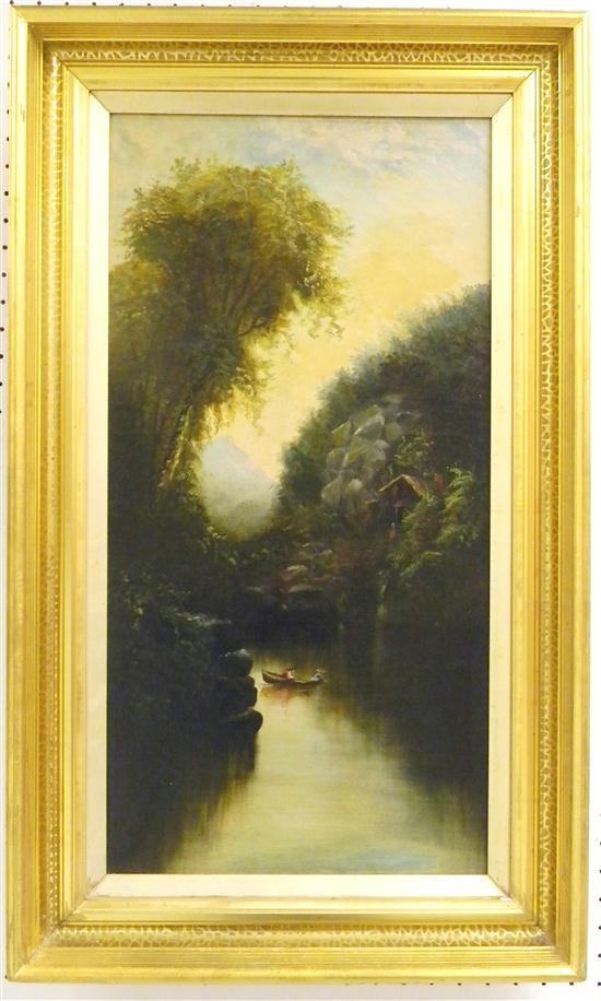 Unsigned oil on canvas landscape 10fe57
