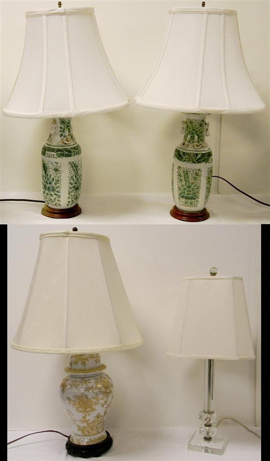 One porcelain table lamp 14 1/2''