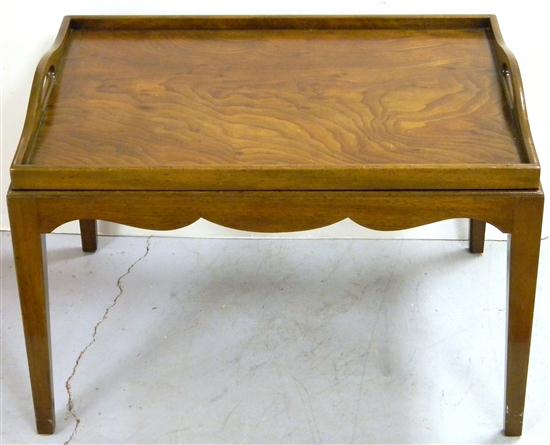 Tray top coffee table  shaped skirt