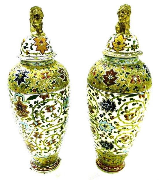 Pair of soft paste porcelain covered 10feba