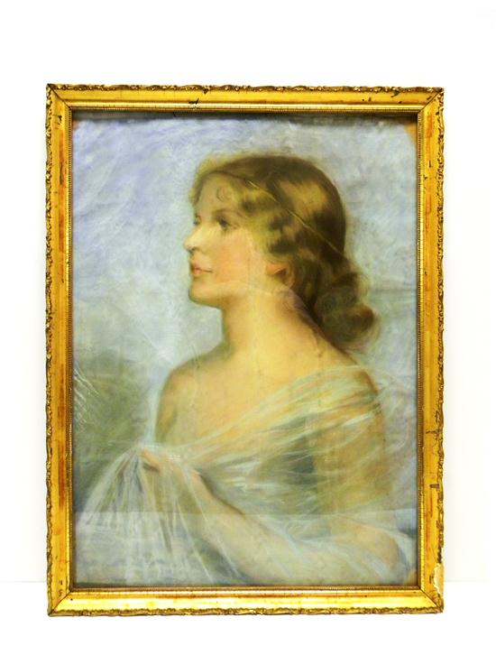 Pastel portrait of woman  early