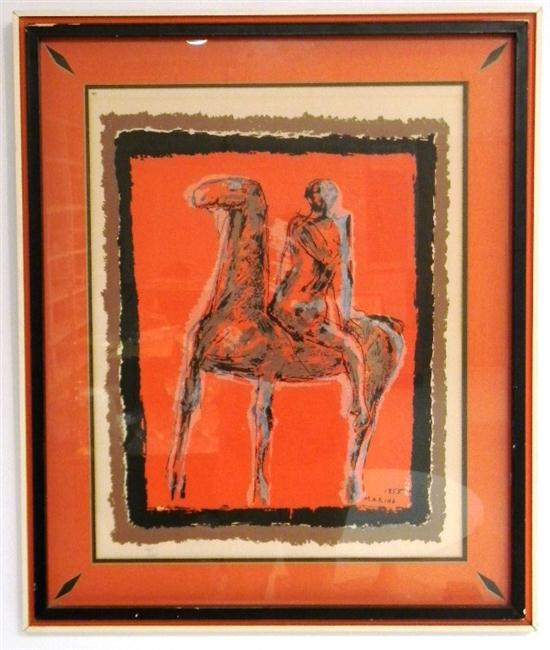 Marino Marini serigraph man on 10fedb