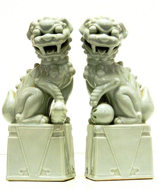20th C. pair of Chinese foo dogs