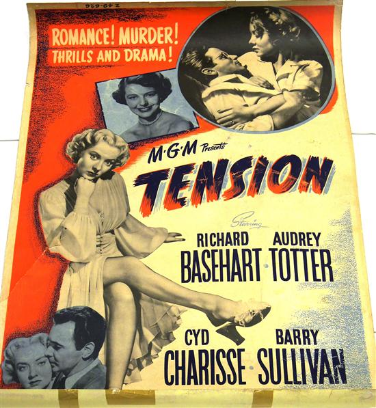 Movie poster advertising 1949 film Tension