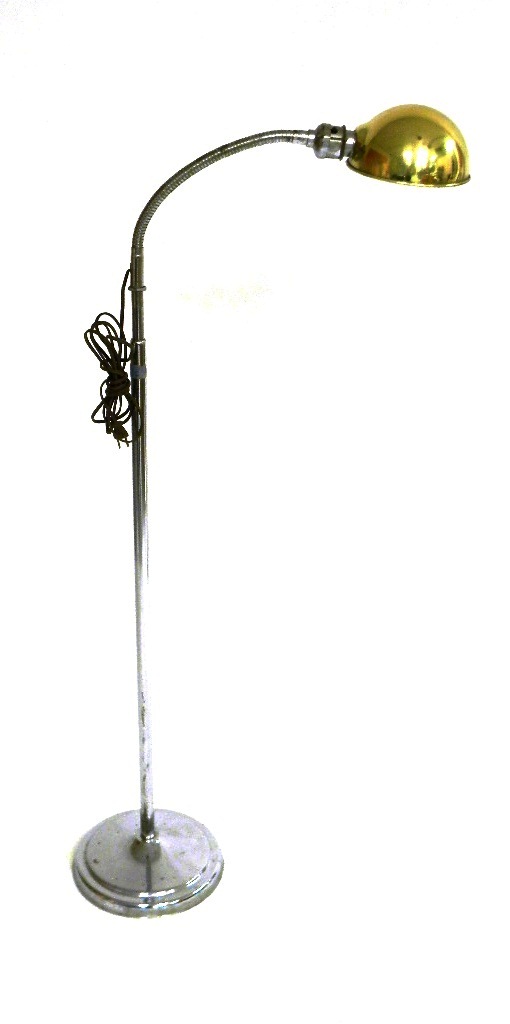 A Jusco floor lamp with brass dome