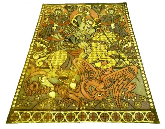 Batik wall hanging of armored St  10ff3e
