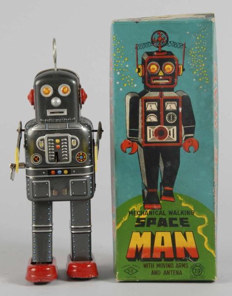 Tin Walking Spaceman Wind Up Toy  112be3
