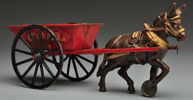 Cast Iron Ives Coal Wagon Donkey-Drawn