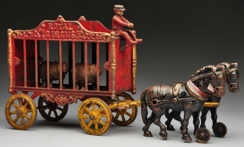 Cast Iron Hubley Royal Circus Van Horse-Drawn